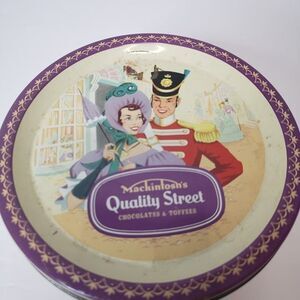 Vintage England Old Candy Purple Advertising Tin Mackintoshs Quality Street